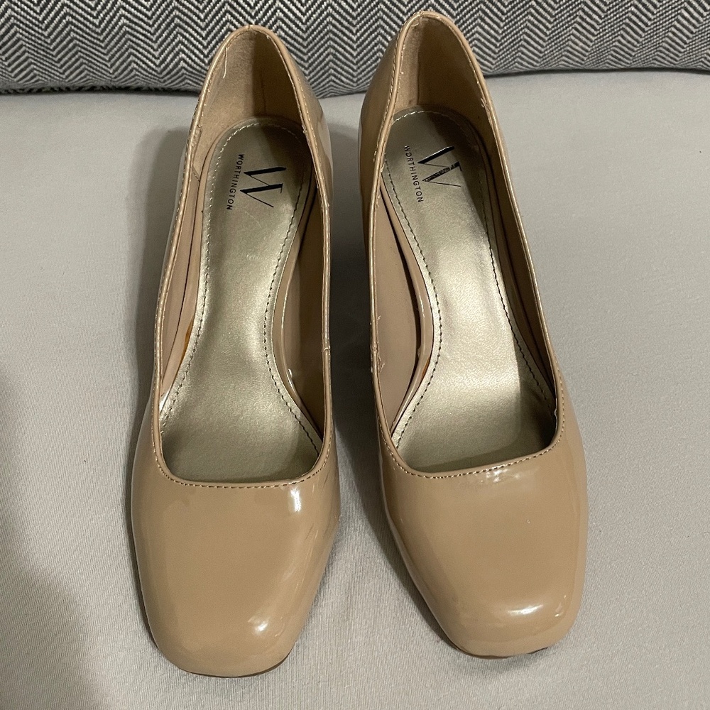 Worthington Noble Taupe Square Toe Pumps - Size 6.5